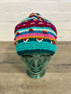 Flower and Patterned Knitted Wool Beanie