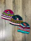 Flower and Patterned Knitted Wool Beanie