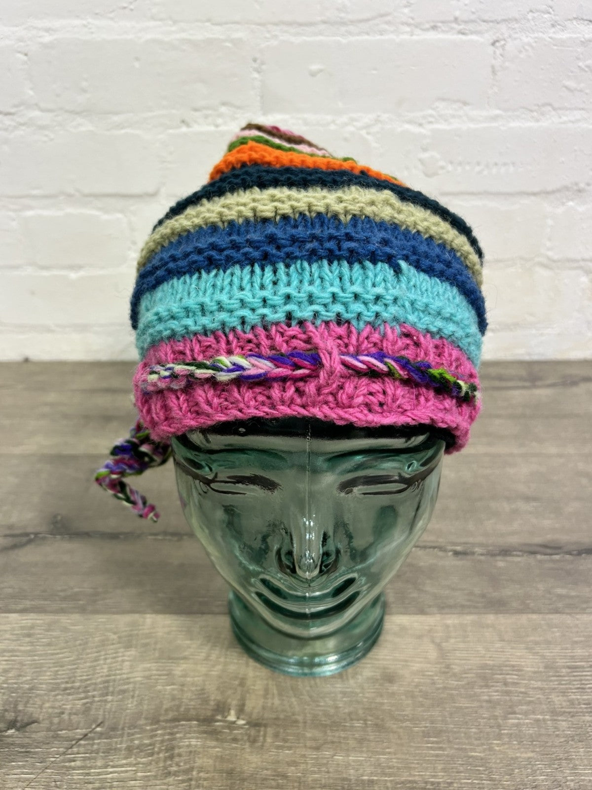 Multi Stripe Knitted Slouch Hat