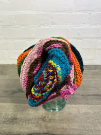 Multi Stripe Knitted Slouch Hat