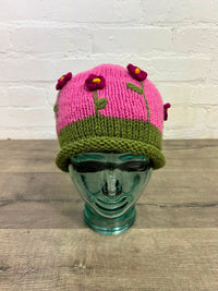 Flower Knitted Wool Hat