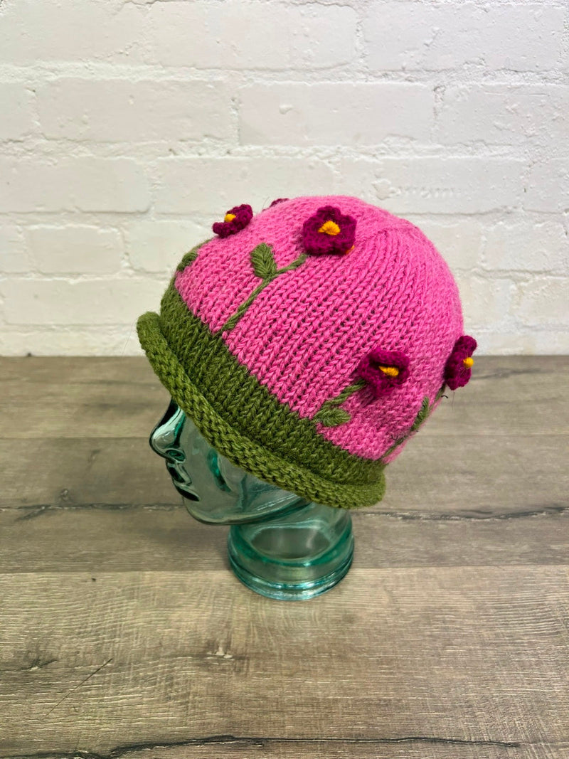 Flower Knitted Wool Hat
