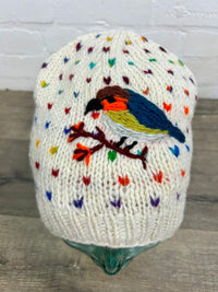 White Bird Knit Beanie hat