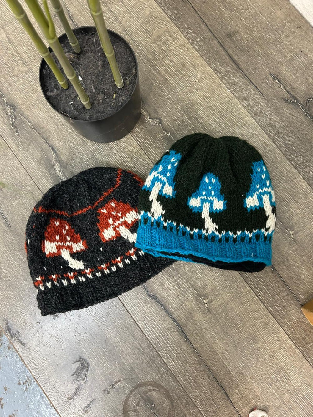 Knitted Wool Toadstool Beanie Hat