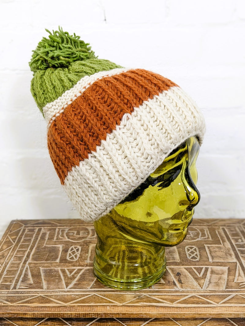 Knitted Wool Bobble Hat