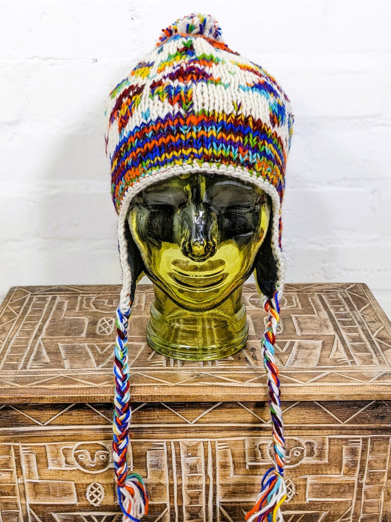 Earflap Hat Mohawk Winter Hat Wool Knit 'Punk' Mohawk Earflap