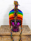 Wool Rainbow Mohican Hat