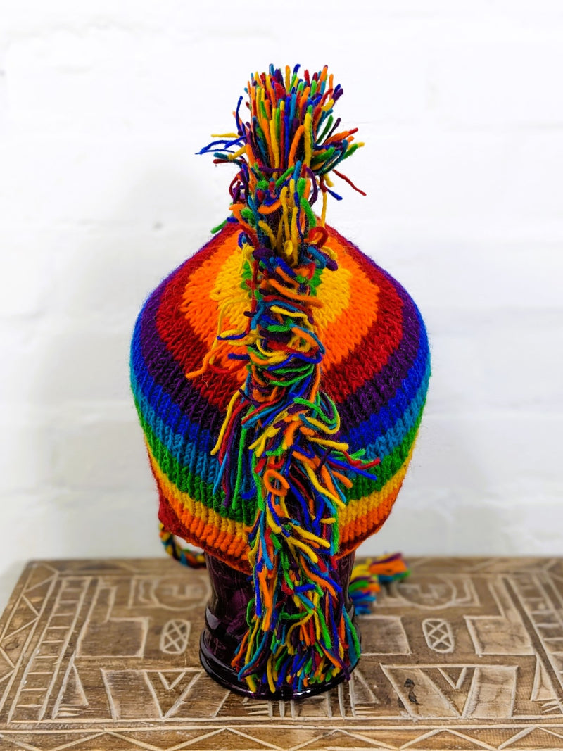 Wool Rainbow Mohican Hat
