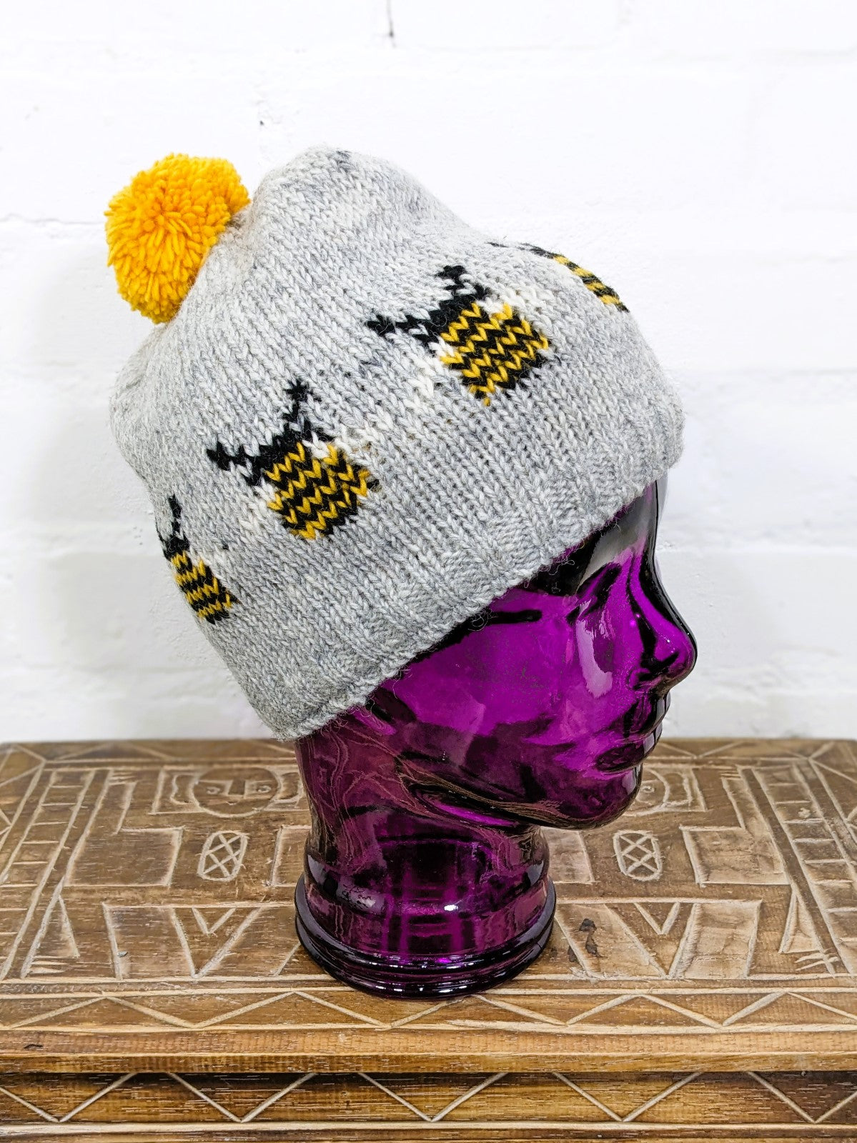 Wool Bee Bobble Hat