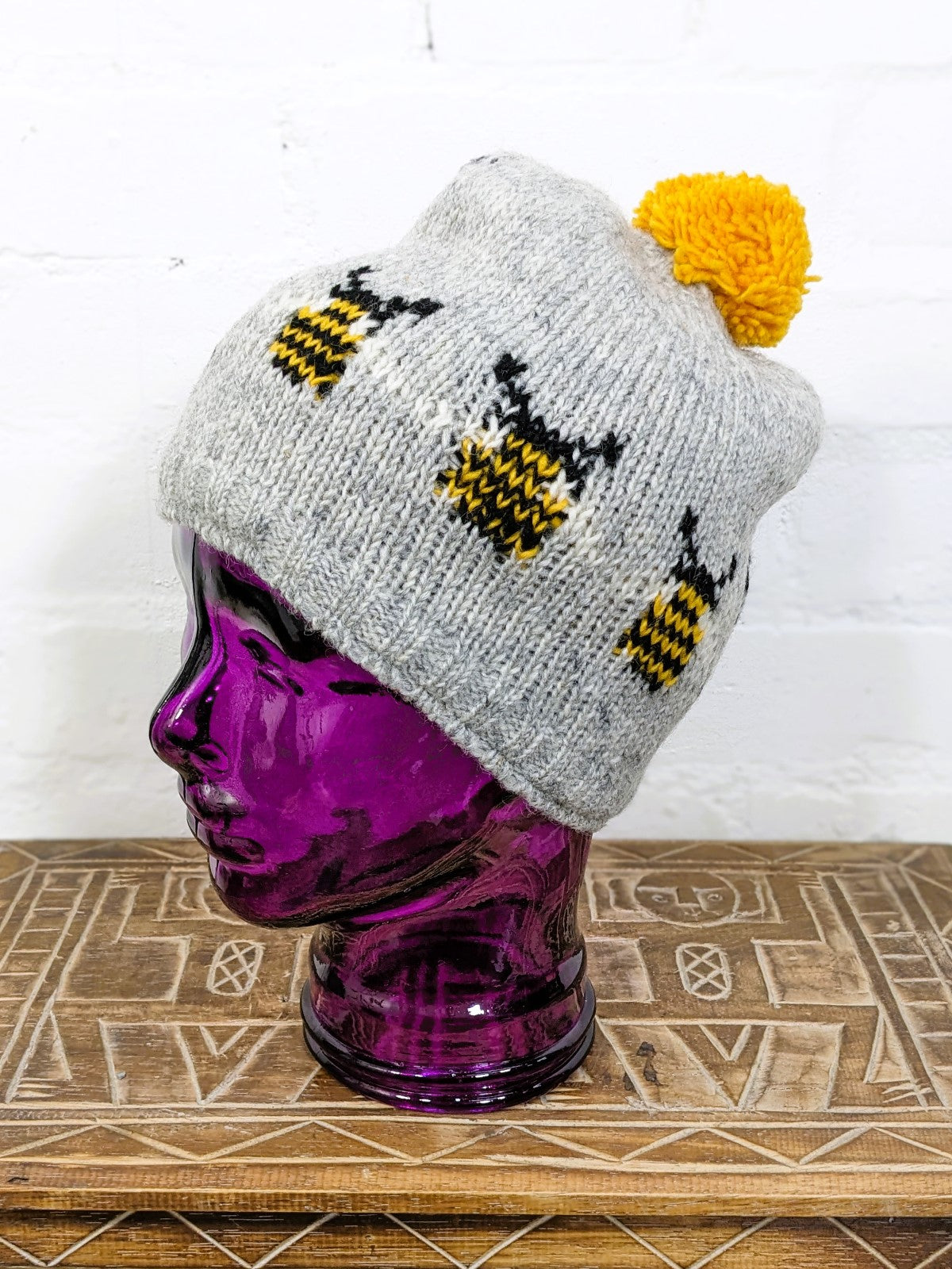 Wool Bee Bobble Hat