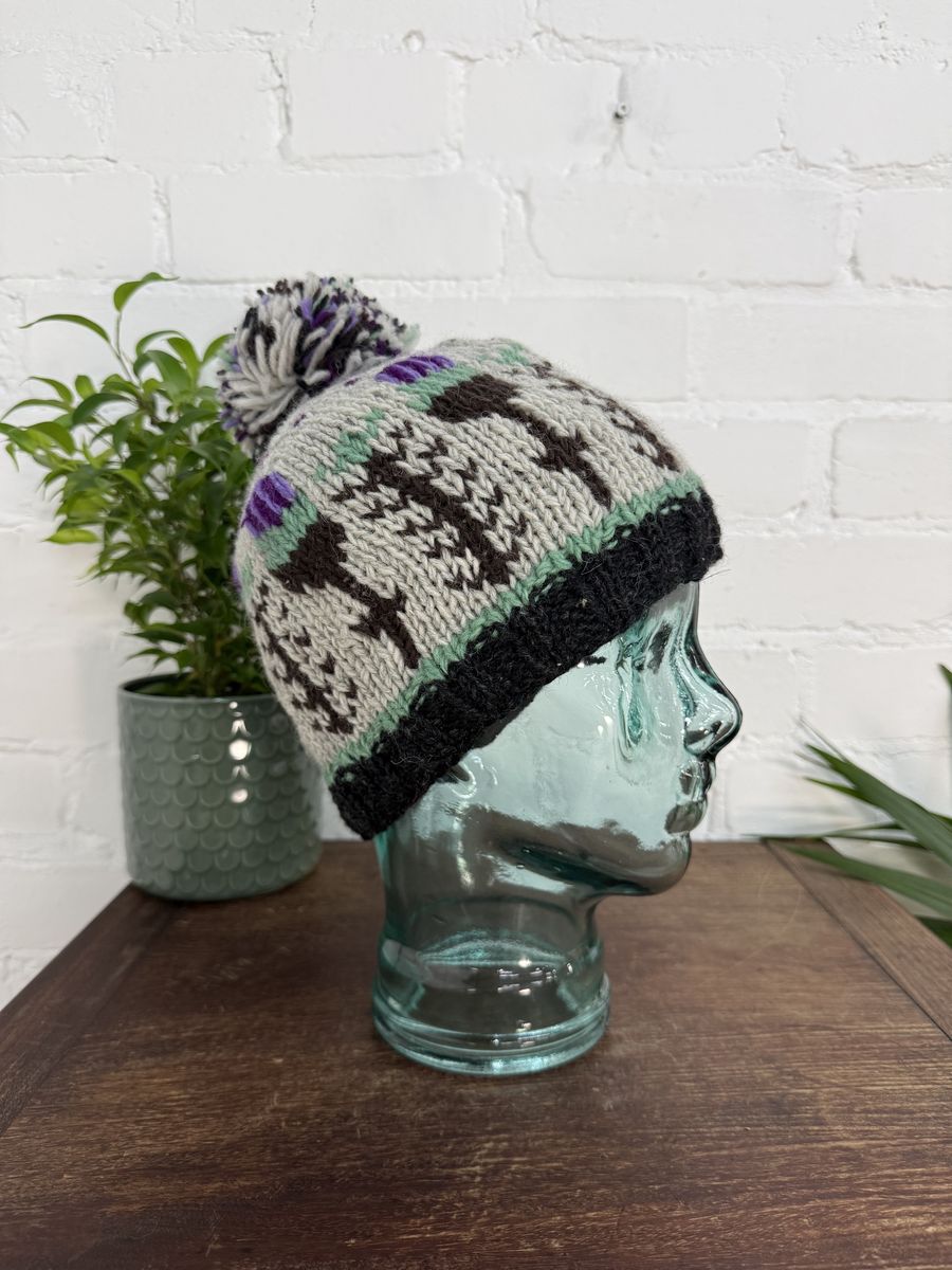 Scottish Thistle Bobble Hat