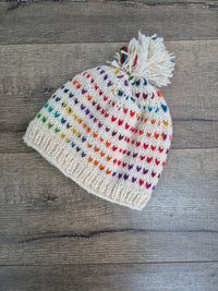 Bobble Hat With Rainbow Stars