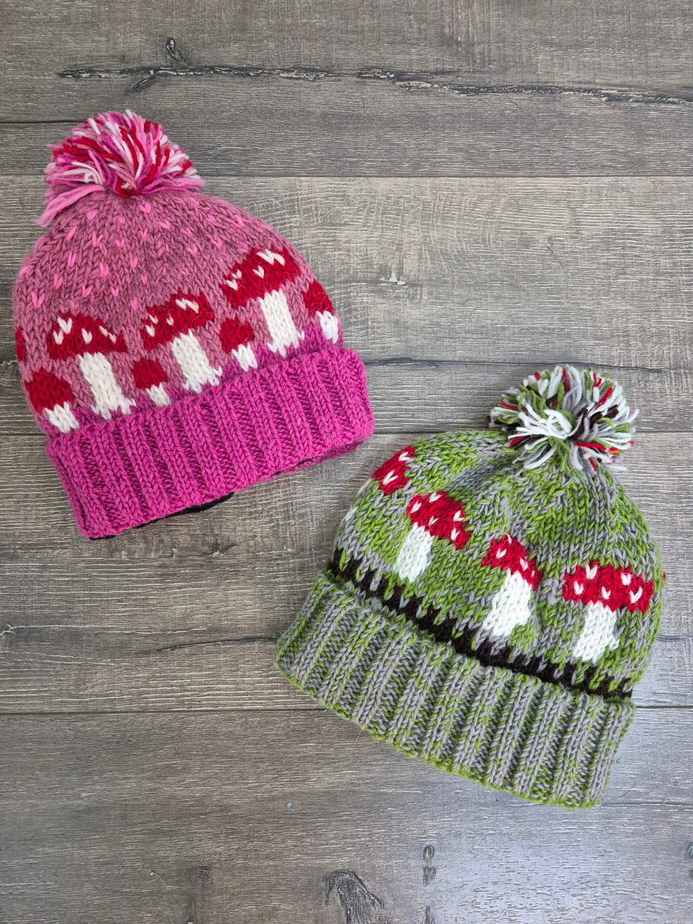Knitted Mushroom Bobble Hat