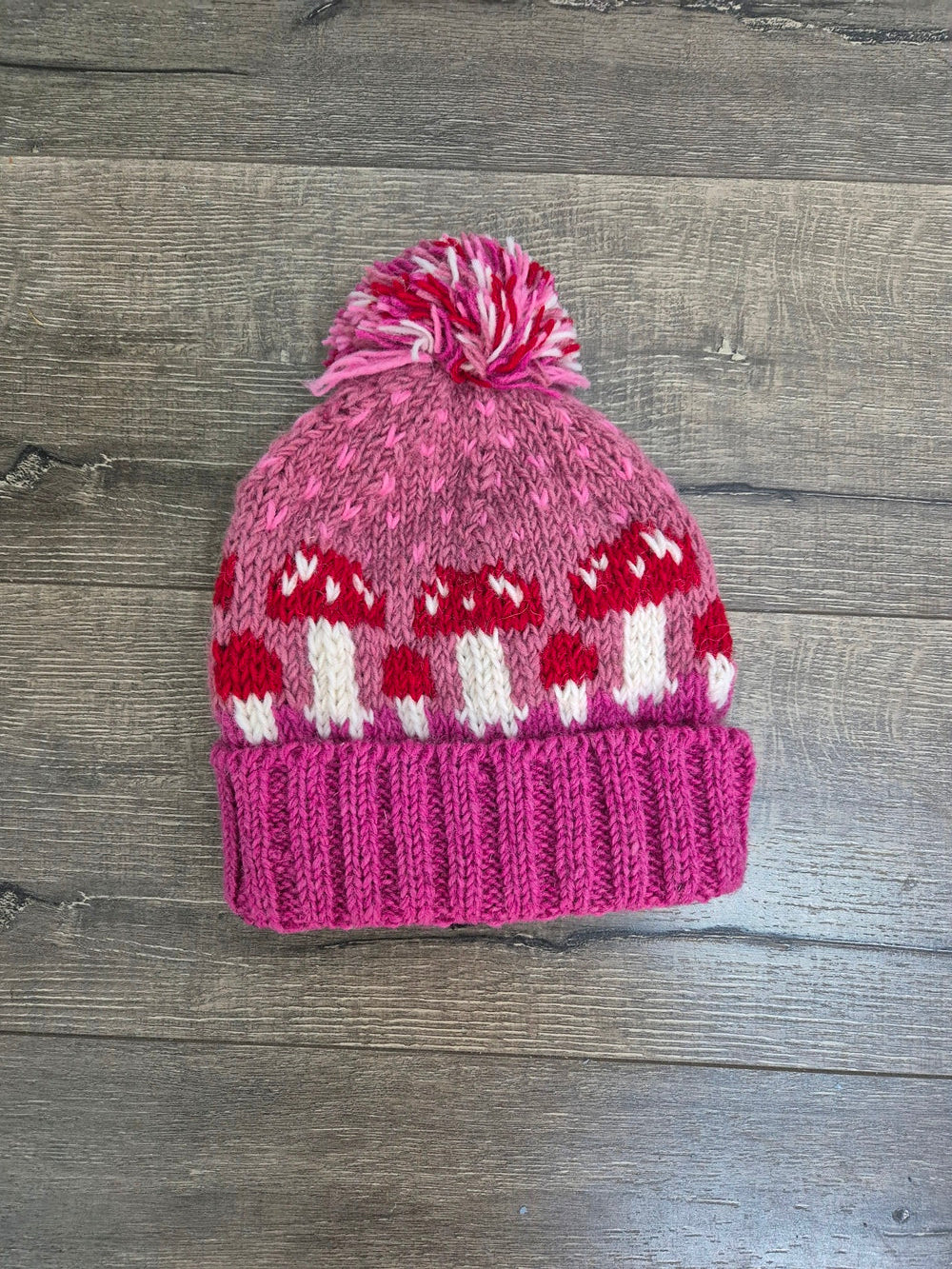 Knitted Mushroom Bobble Hat