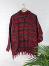 Blanket Fabric Hooded Zip Top