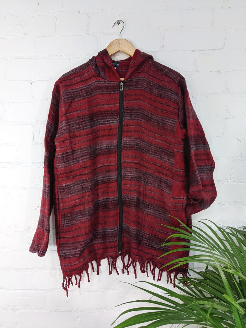 Blanket Fabric Hooded Zip Top