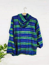 Blanket Fabric Hooded Zip Top
