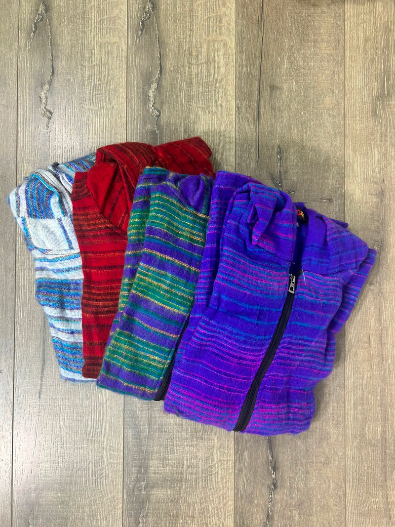 Blanket Fabric Hooded Zip Top