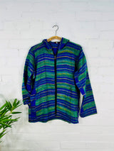Blanket Fabric Zip Hoodtop