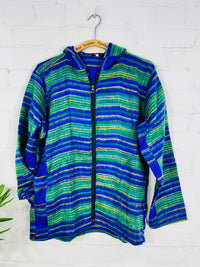 Blanket Fabric Hooded Zip Top