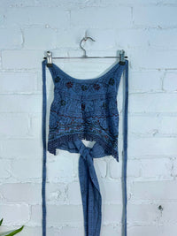 Cropped Tie Halter Top