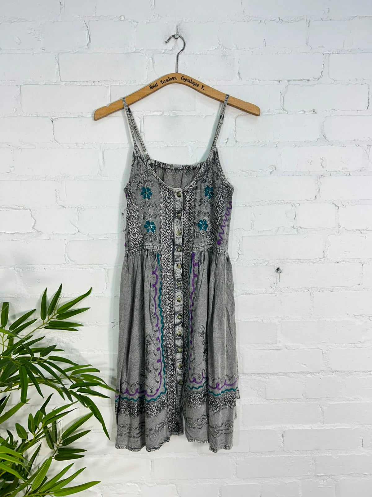 Short Strappy Button Dress