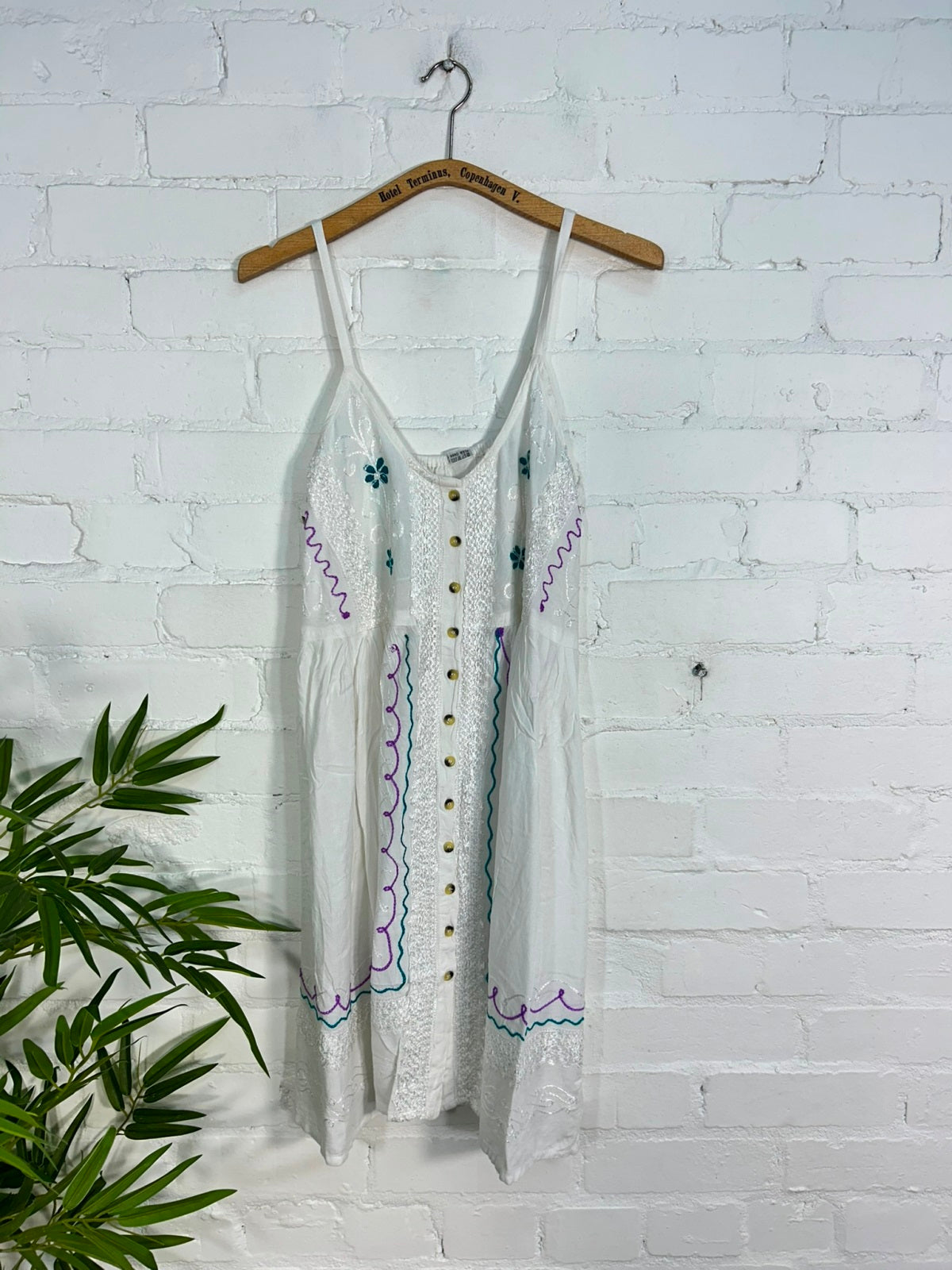 Short Strappy Button Dress