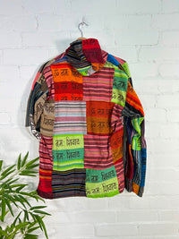 Patchwork Kangaroo Pocket Hood Top