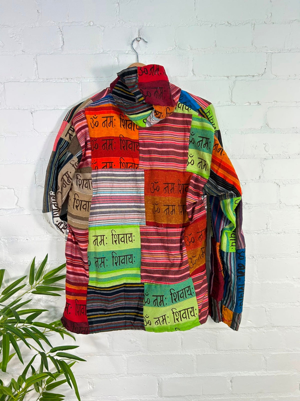 Patchwork Kangaroo Pocket Hood Top