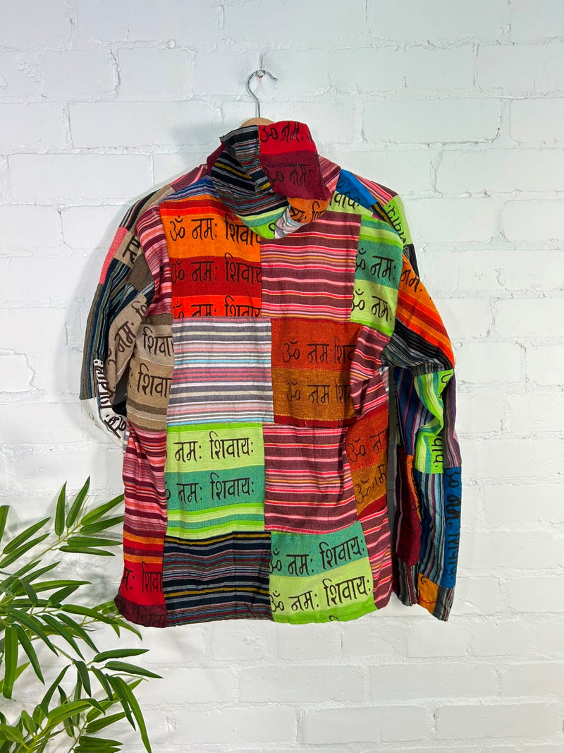 Patchwork Kangaroo Pocket Hood Top