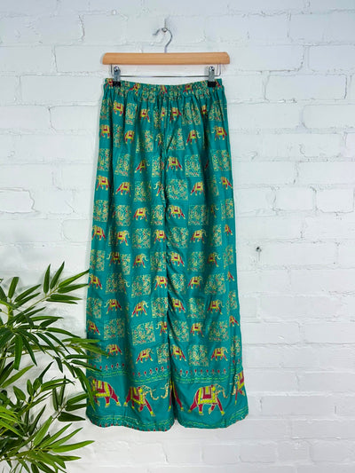 Elephant Print Wide Leg Trousers