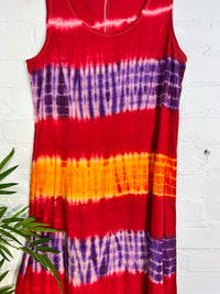 Tie Dye Sleeveless Long Dress