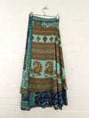 Recycled Sari Long Wrap Skirt