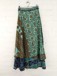 Recycled Sari Long Wrap Skirt