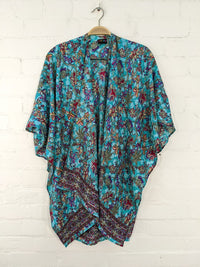 Recycled Sari 3/4 Sleeve Open Top