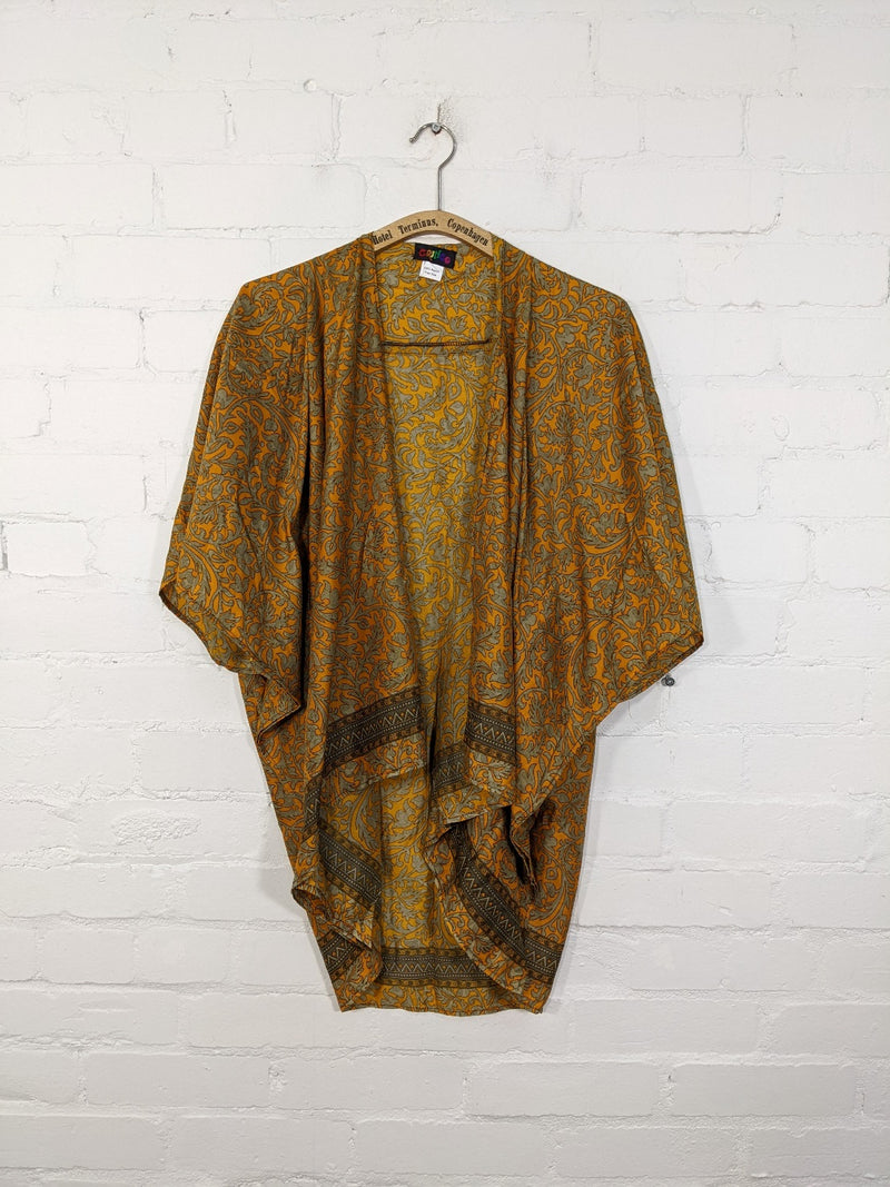 Recycled Sari 3/4 Sleeve Open Top