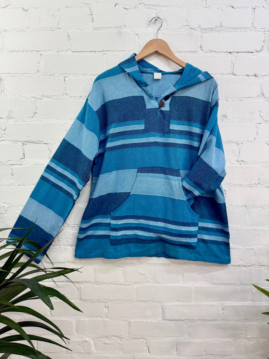 Striped Cotton Hood Top