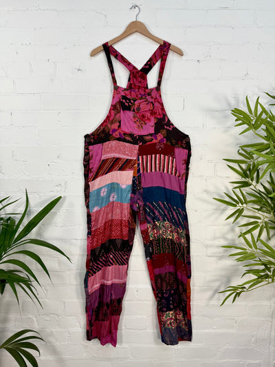 Patchwork Long Dungarees