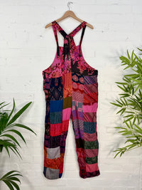 Patchwork Long Dungarees