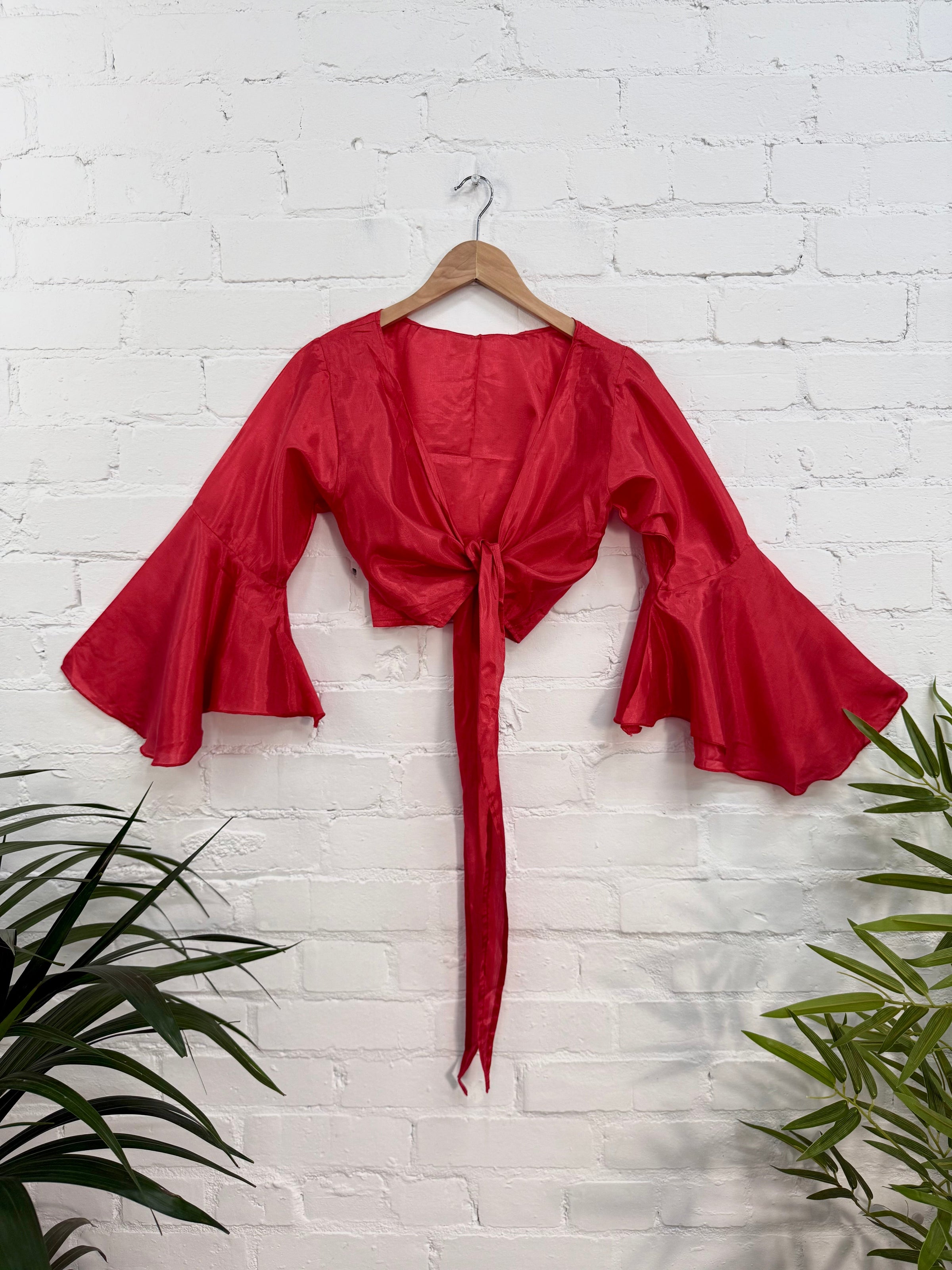 Assorted Plain Bell Sleeved Tie Top