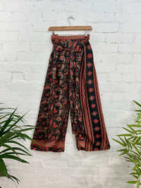 Patterned Silky Wide Leg Trousers