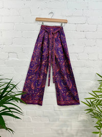 Patterned Silky Wide Leg Trousers