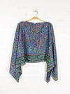 Recycled Sari Silk Poncho Top