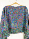 Recycled Sari Silk Poncho Top