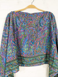 Recycled Sari Silk Poncho Top