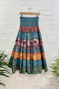 Patchwork Long Elasticated Skirt