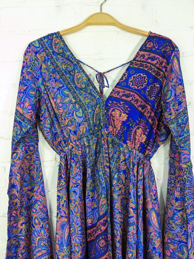 Recycled Sari Silk Long Sleeve Top