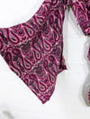Recycled Sari Silk Long Sleeve Tie Top