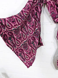 Recycled Sari Silk Long Sleeve Tie Top