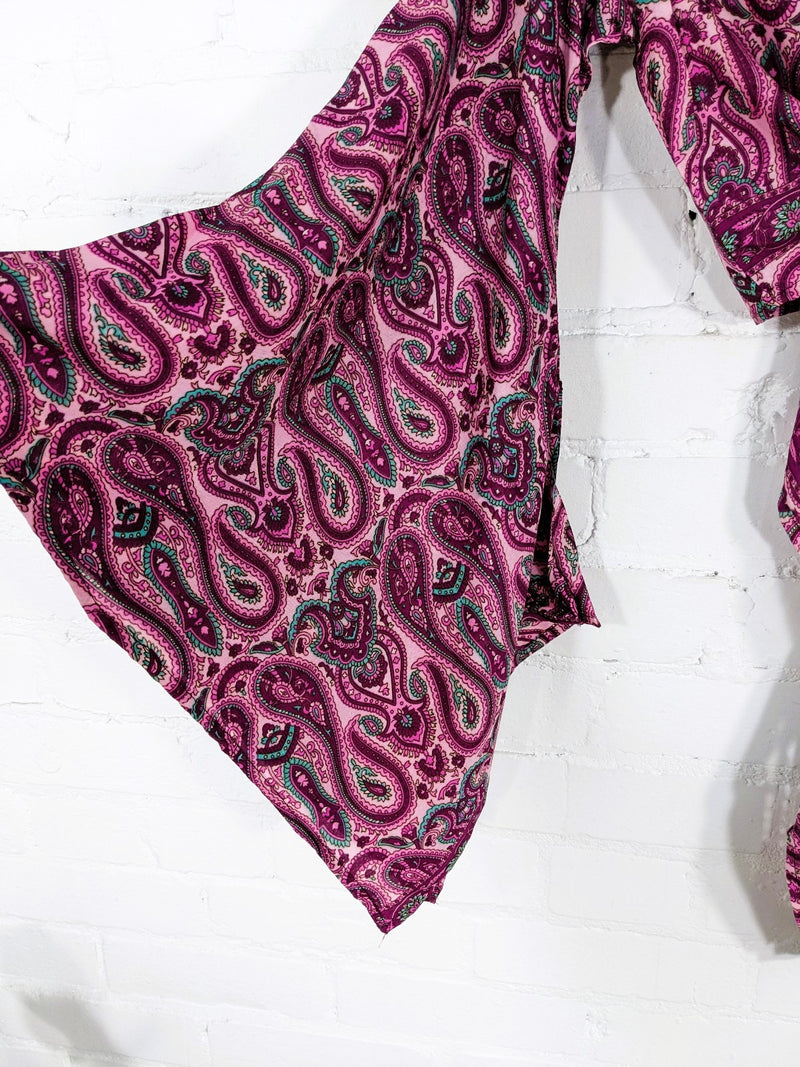 Recycled Sari Silk Long Sleeve Tie Top